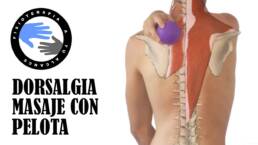 Dorsalgia o dolor dorsal, masaje con pelota